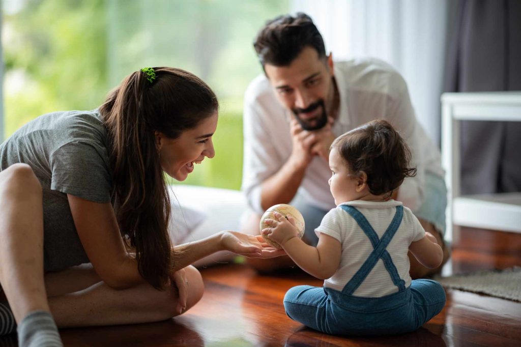 A family enjoying home cleaning services in North York from Blueseven Cleaning Services